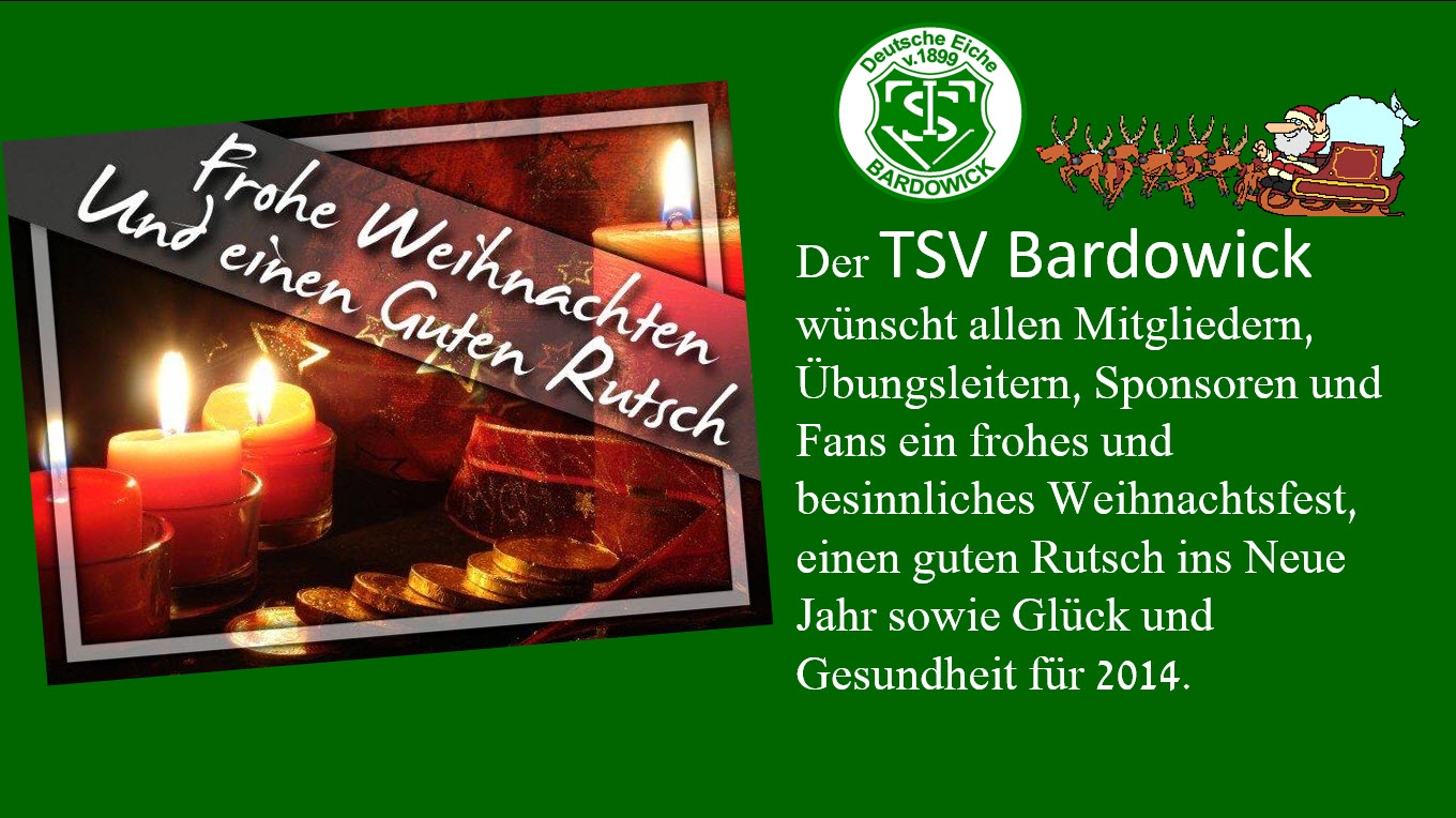 Weihnachts- und Neujahrs-Grüße des TSV Bardowick