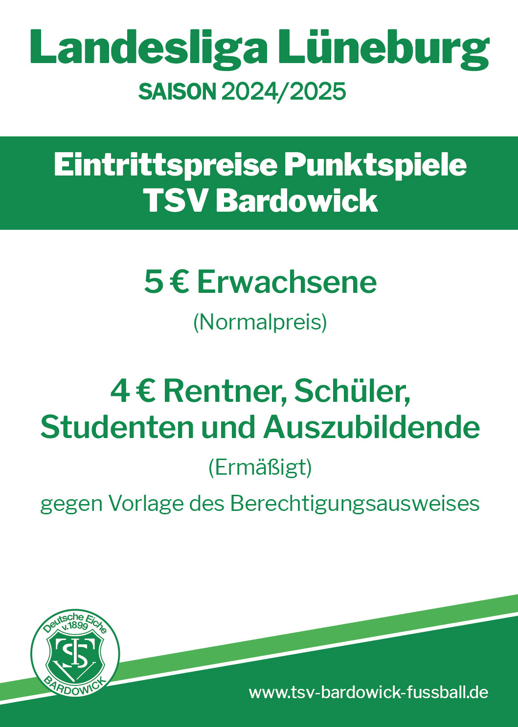 TSVBardowick Eintrittspreise